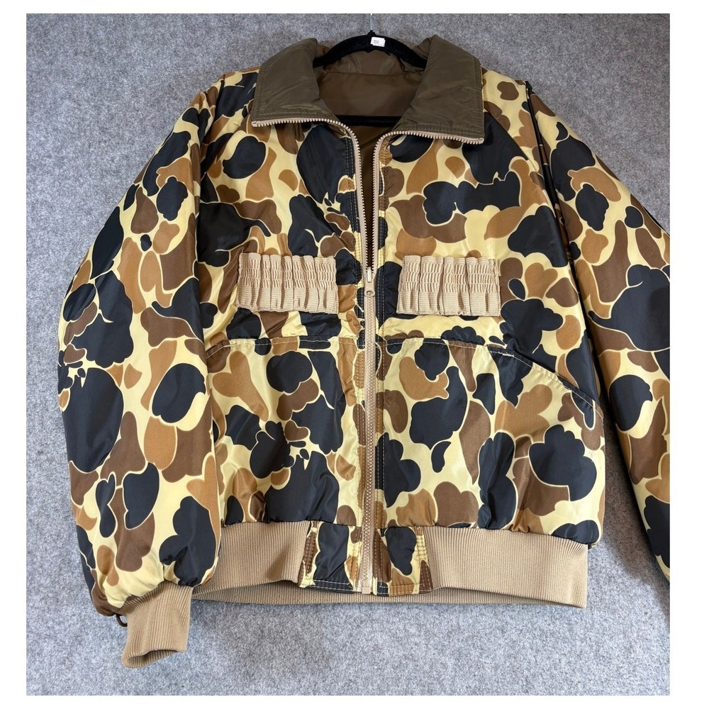 Vintage Columbia Duck Camo Hunting Jacket Mens Medium Thinsulate Full Zip Bomber
